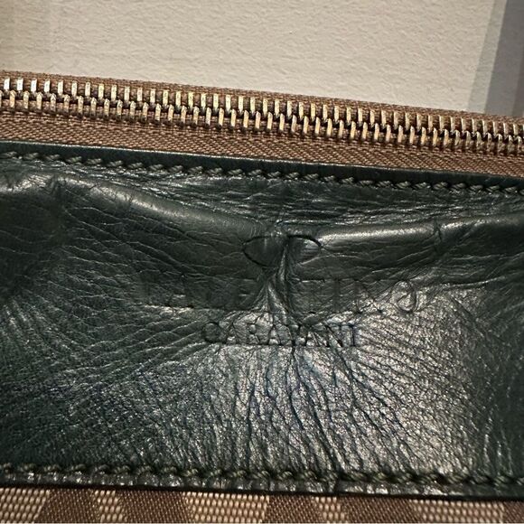 VALENTINO Tote All Over Print Green Beige Crossbody  Zip Top Pocket Large - Picture 3 of 11